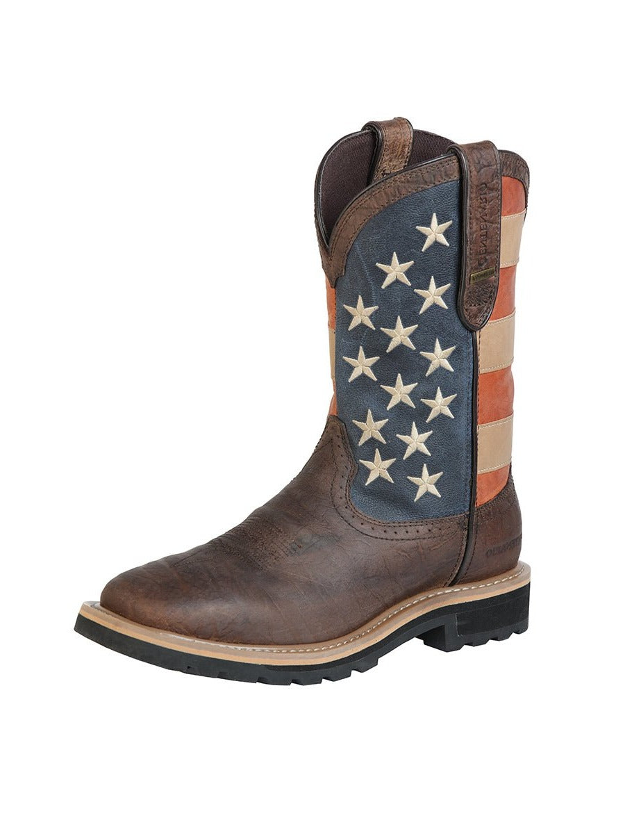 American Flag Bota Rodeo Work Boot (Waterproof) - CharroAzteca.com