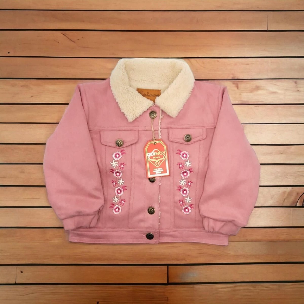 Children's Winter Wonder Jacket - Flowers - Pink - CharroAzteca.com