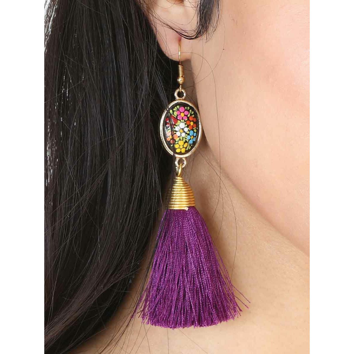 Hand Painted Mexican Earrings - CharroAzteca.com
