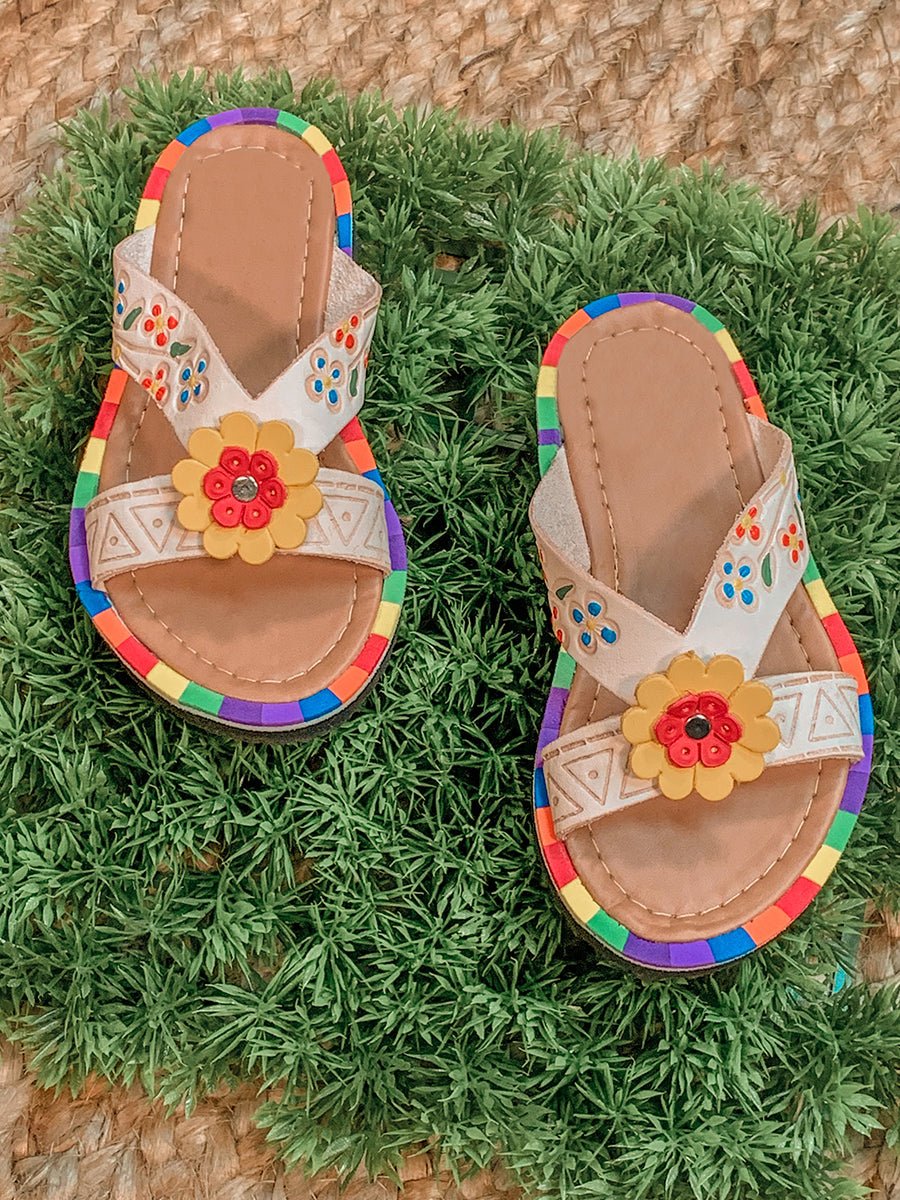 Mexican Handmade little girls sandal - CharroAzteca.com