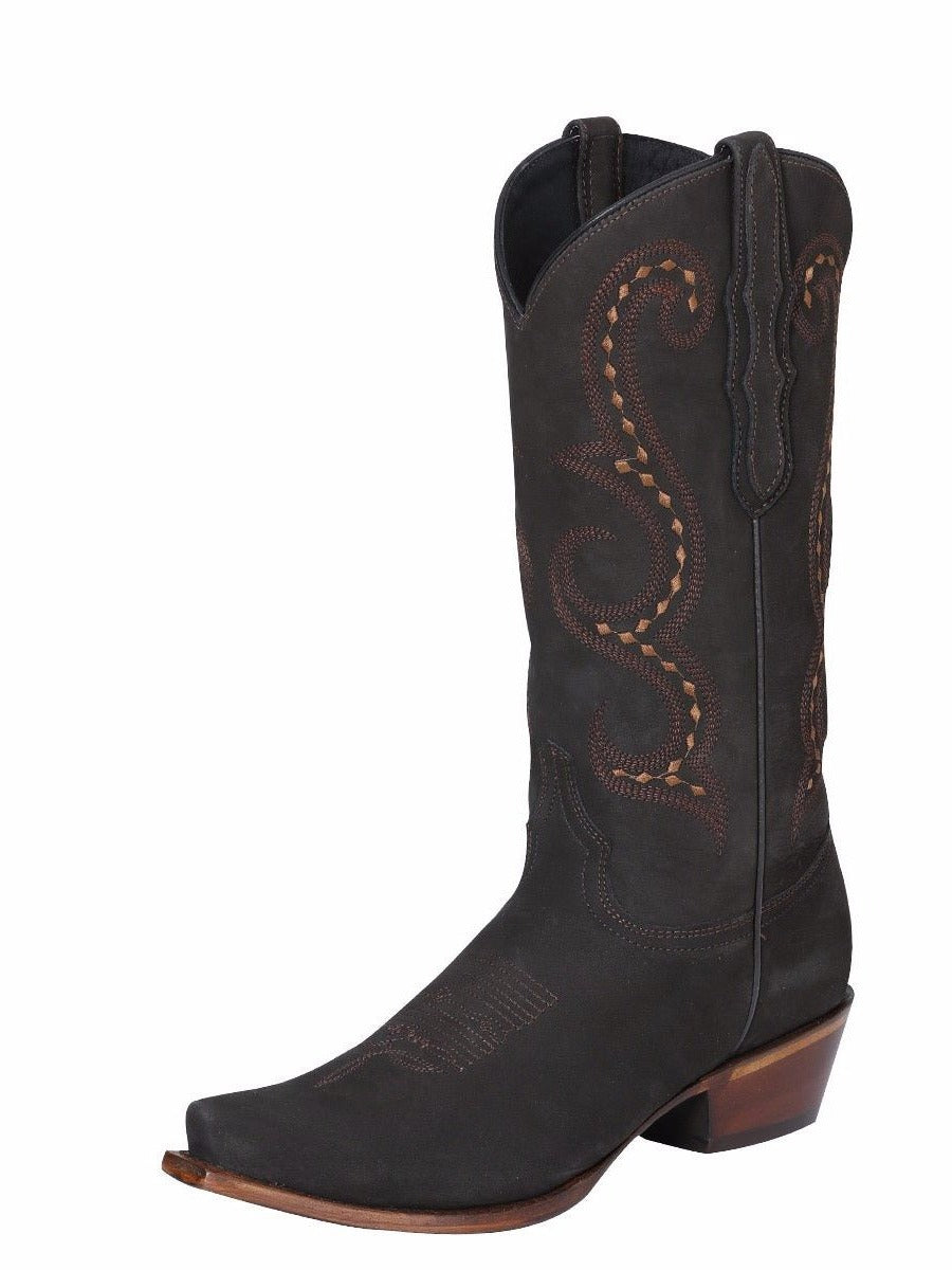 Bota Vaquera De Piel - Cowgirl Leather Boot - CharroAzteca.com