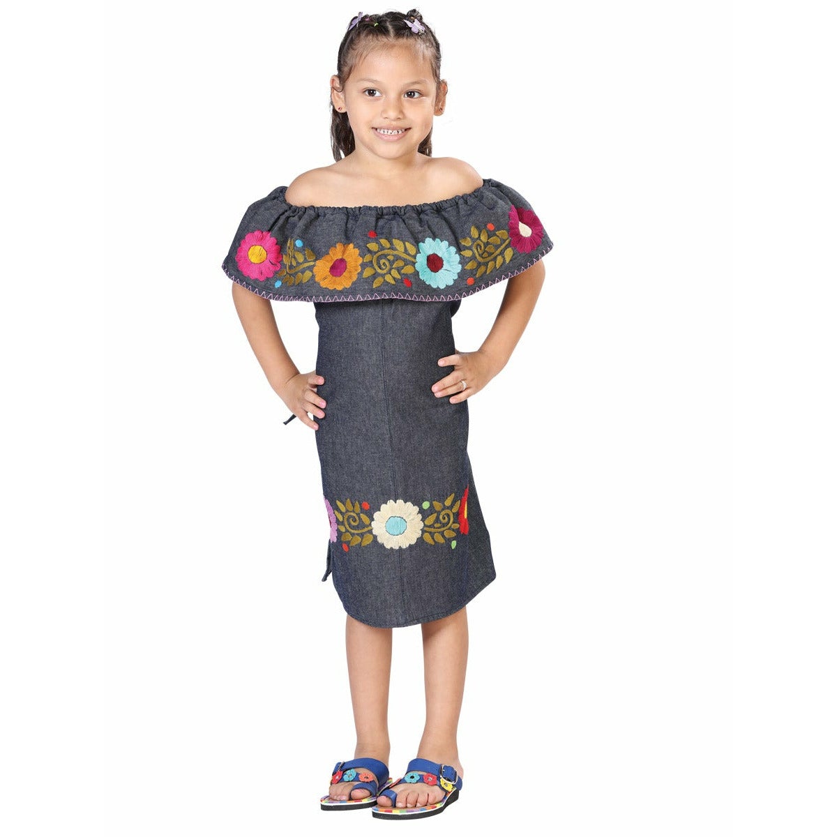 Girls Handmade Mexican Dress - Adriana - CharroAzteca.com