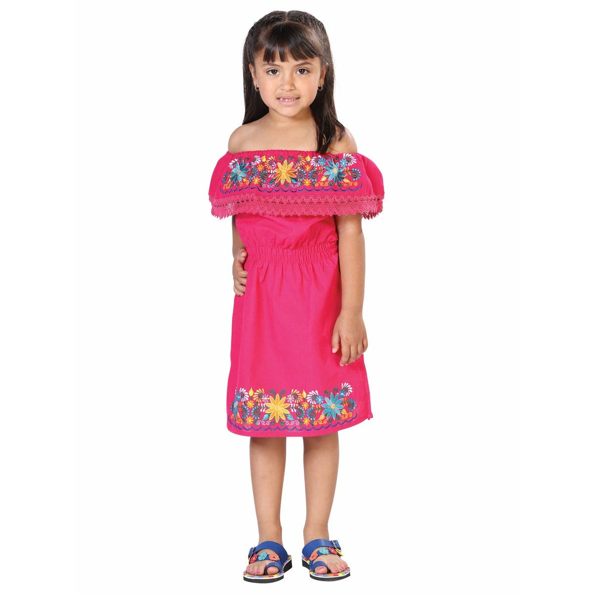 Girls Handmade Mexican Dress - Quetzali - CharroAzteca.com