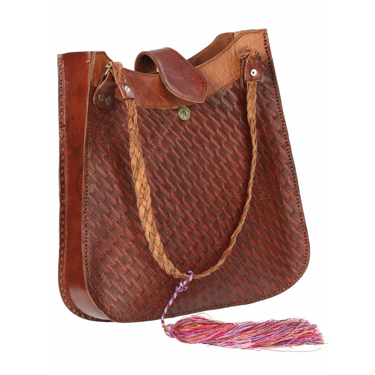 Hand made Mexican leather bag - CharroAzteca.com