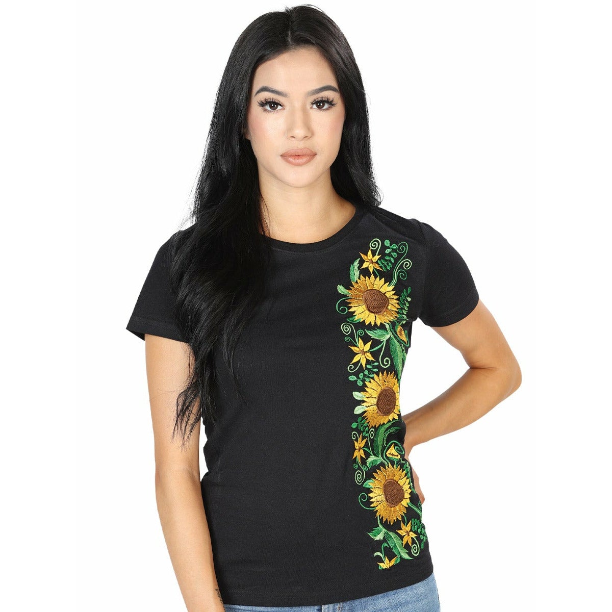 Mexican Embroidered Shirt - Girasoles - CharroAzteca.com
