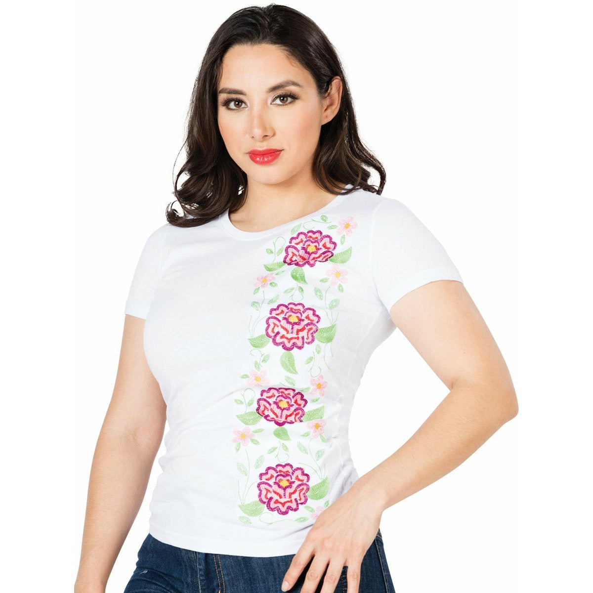 Mexican Embroidered Shirt - Rosas - CharroAzteca.com
