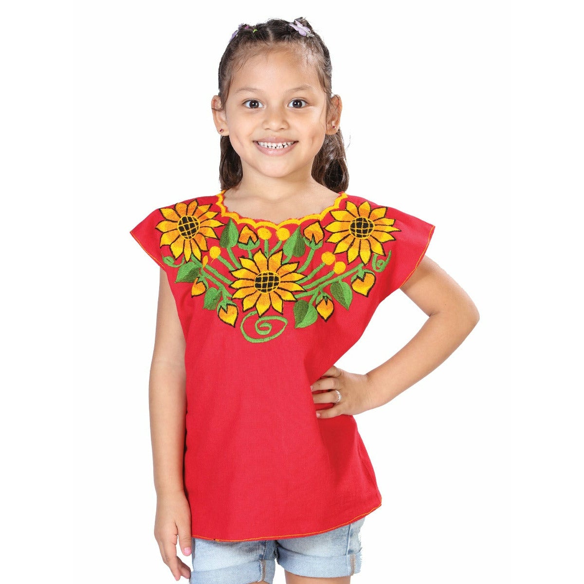 Mexican Girls Artesanal Shirt - Girasoles - CharroAzteca.com