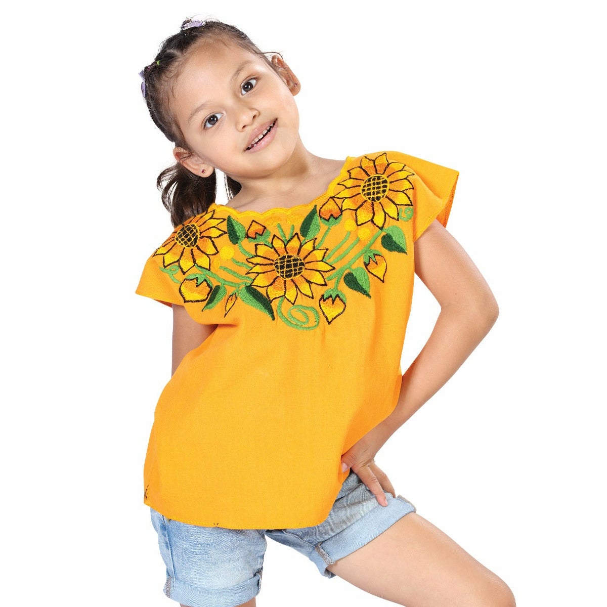 Mexican Girls Artesanal Shirt - Girasoles - CharroAzteca.com