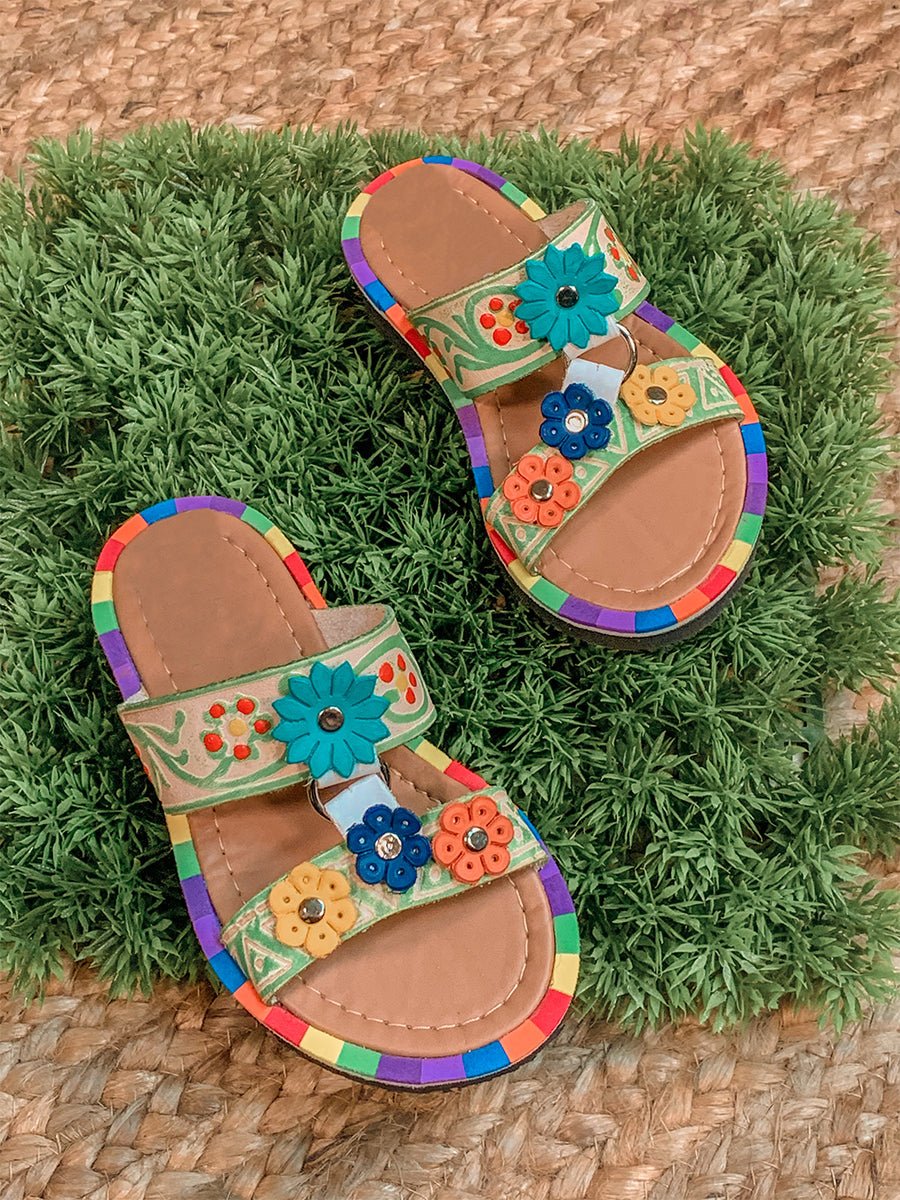 Mexican Handmade little girls sandal - CharroAzteca.com