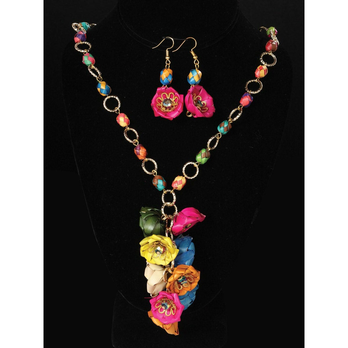 Set Artesanal Necklace and Earrings - CharroAzteca.com