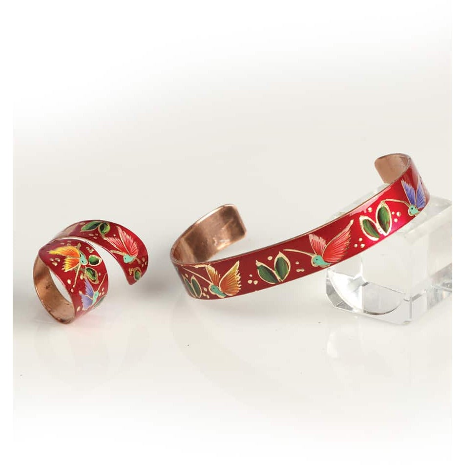 Set Bracelet with Ring - Con Laminilla de Oro - CharroAzteca.com