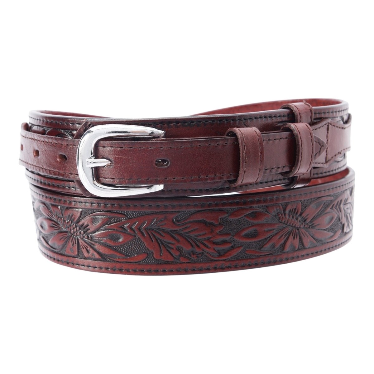 Unisex Brown Leather Belt With Mexican Eagle Rhinestone – Texas Boot Ranch