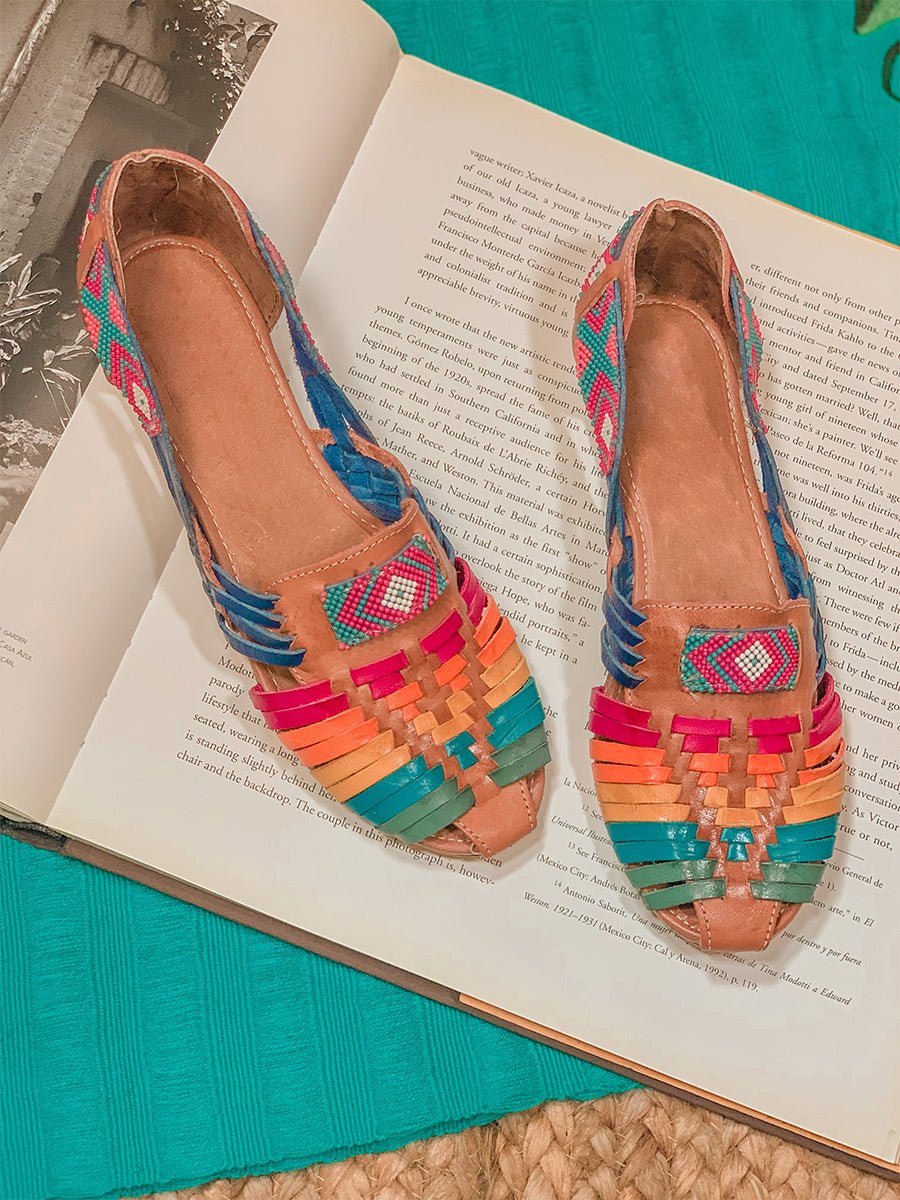 Women Mexican Hand Made Sandals - CharroAzteca.com